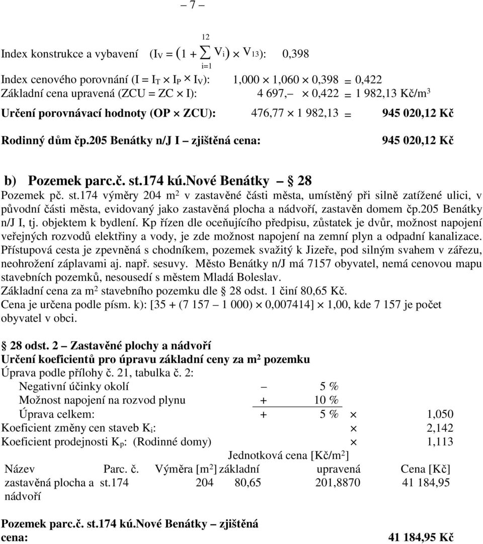 174 kú.nové Benátky 28 Pozemek pč. st.