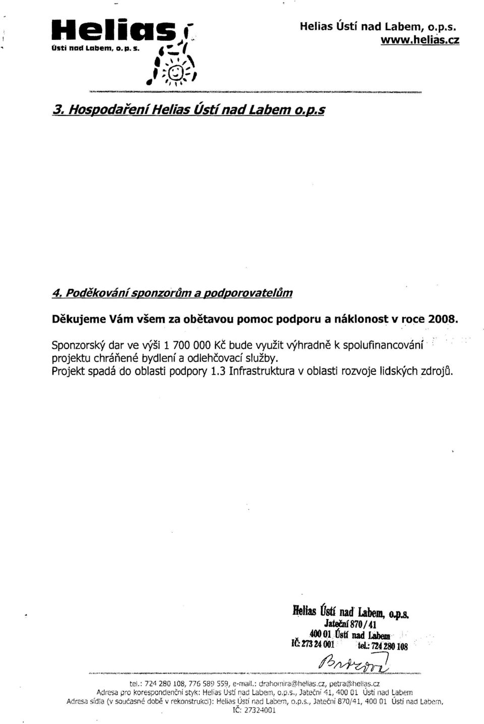 projektu chranene bydlenf a odlehcovad sluzby. Projekt spada do oblasti podpory 1.3 Infrastruktura v oblasti rozvoje IidskYch zdroj5.,,<~~,,,,_,_,,,,,,,;,,,,,_~,,""~_.-="""'1(10""'<.