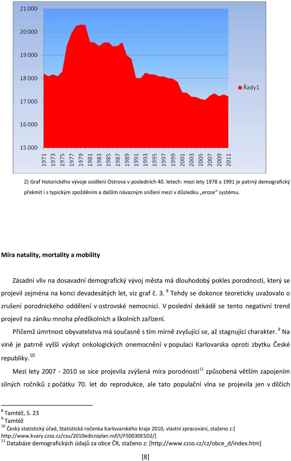 Míra natality, mortality a mobility Zásadní vliv na dosavadní demografický vývoj města má dlouhodobý pokles porodnosti, který se projevil zejména na konci devadesátých let, viz graf č. 3.