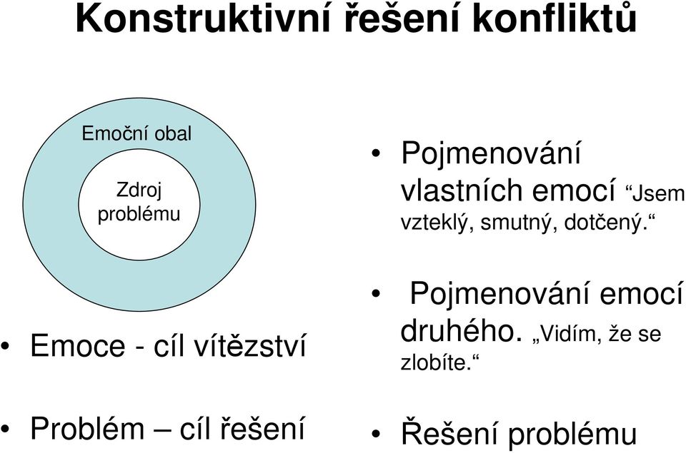 Pojmenování vlastních emocí Jsem vzteklý, smutný,