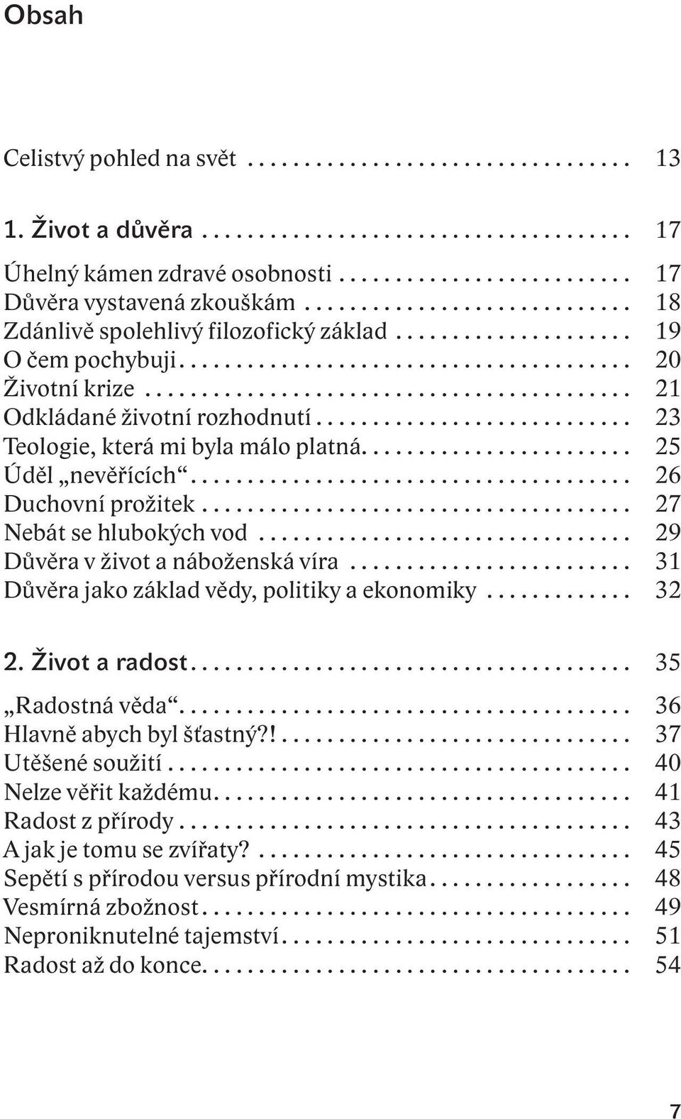 .......................................... 21 Odkládané životní rozhodnutí............................ 23 Teologie, která mi byla málo platná........................ 25 Úděl nevěřících.