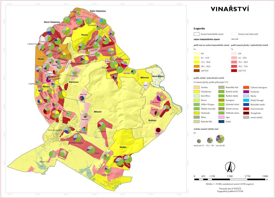 leonardem Stržný vrch é ilovic U iulša Lev bavors bavors Prav terasy ry Nad Pod Klentnicí ilovice Nové lýny Klentnice avo 15,1-30,0 25,1-50,0 30,1-5,0 50,1-75,0 nad 5,0 nad 75,0 % oszené plochy;