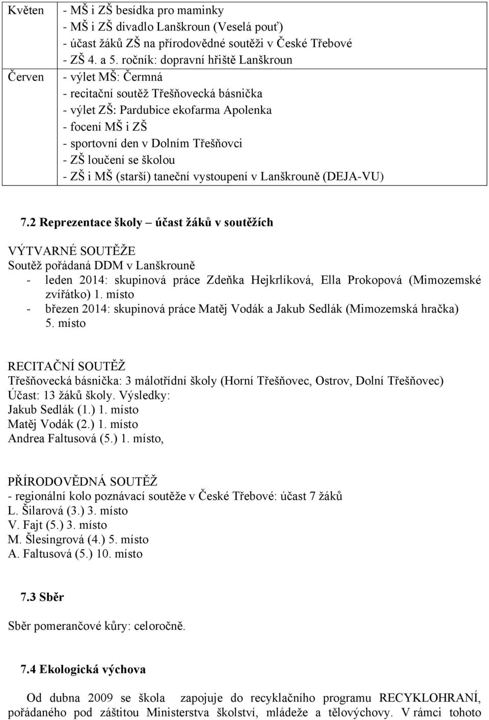 se školou - ZŠ i MŠ (starší) taneční vystoupení v Lanškrouně (DEJA-VU) 7.