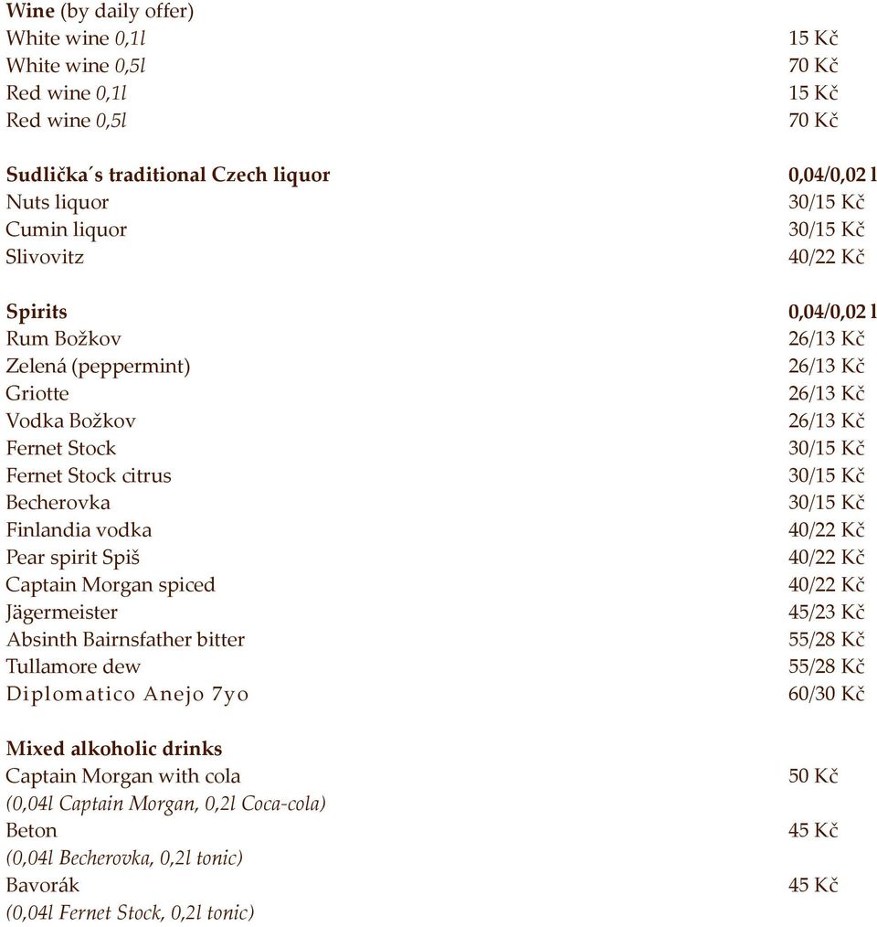 spiced Jägermeister Absinth Bairnsfather bitter Tullamore dew Diplomatico Anejo 7yo Mixed alkoholic drinks Captain Morgan with cola (0,04l Captain