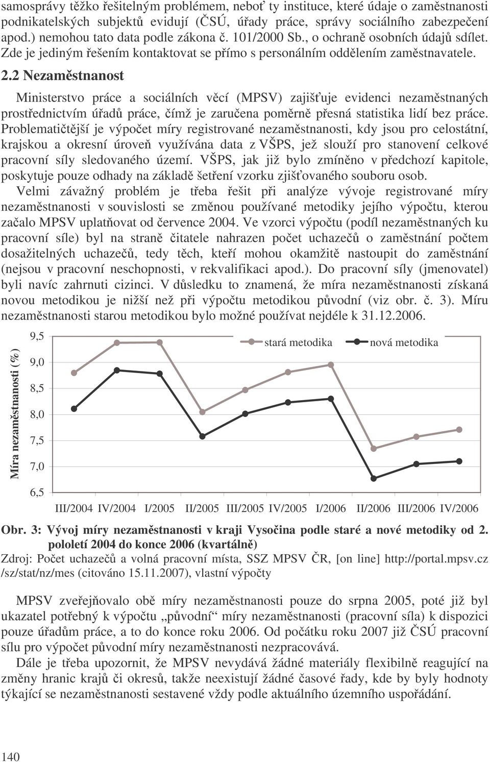 2 Nezamstnanost Ministerstvo práce a sociálních vcí (MPSV) zajišuje evidenci nezamstnaných prostednictvím úad práce, ímž je zaruena pomrn pesná statistika lidí bez práce.