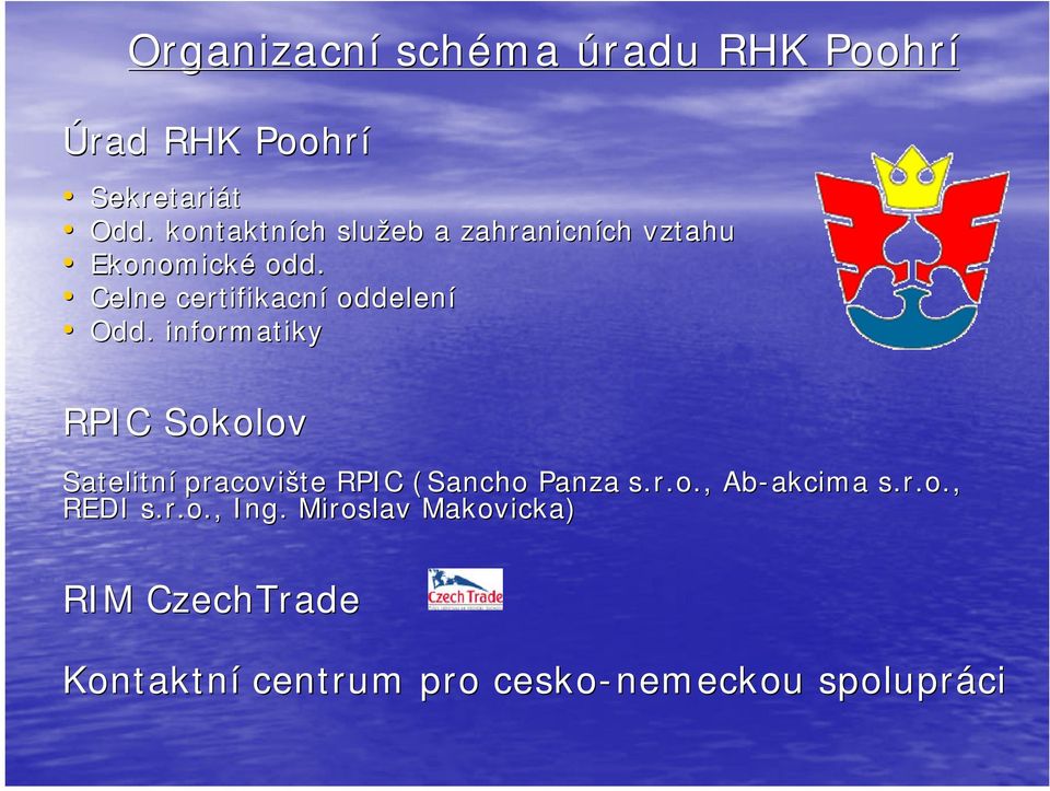 informatiky RPIC Sokolov Satelitní pracovište RPIC (Sancho( Panza s.r.o., Ab-akcima s.r.o., REDI s.