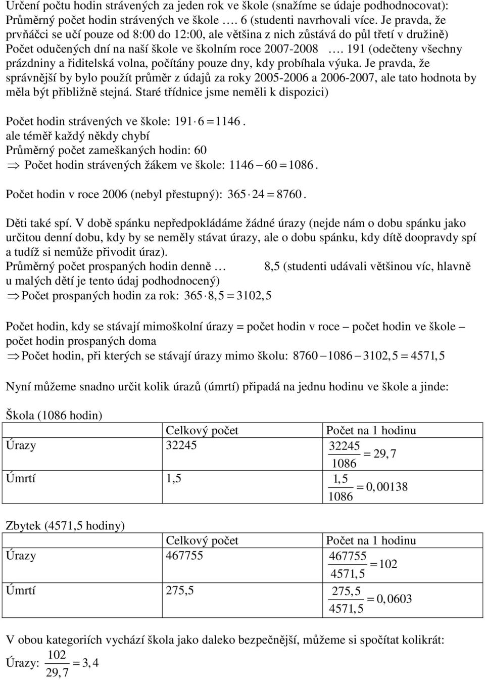 191 (odečteny všechny prázdniny a řiditelská volna, počítány pouze dny, kdy probíhala výuka.