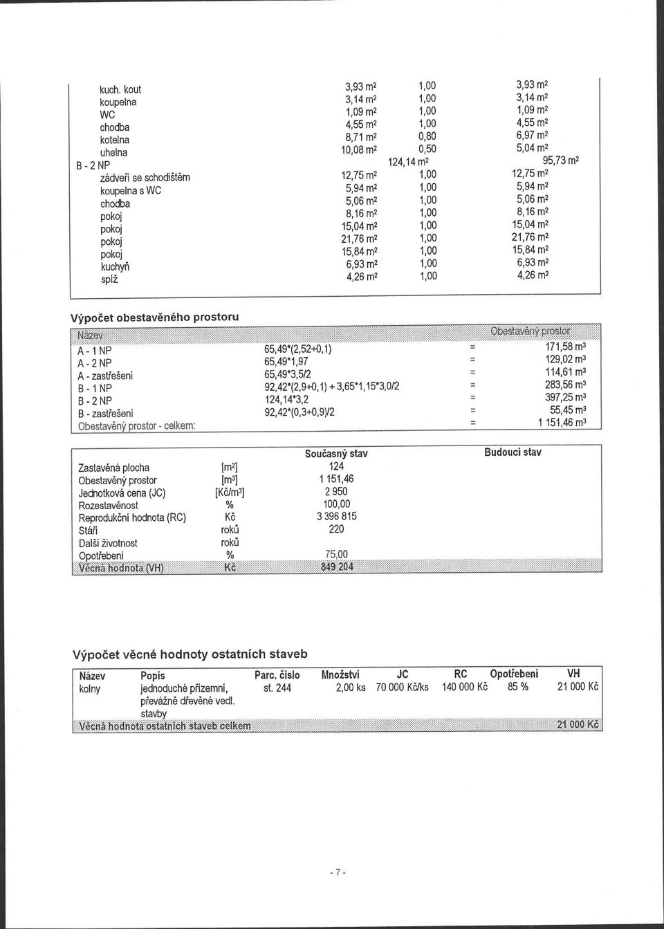 12,75m2 5,94 mz 5,06 mz 8,16 mz 15,04 mz 21,76 mz 15,84 mz 6,93 mz 4,26m2 Vyipoiet obestaven6ho P rostoru A-1NP A-2NP A - zastie5eni B-1NP 8.