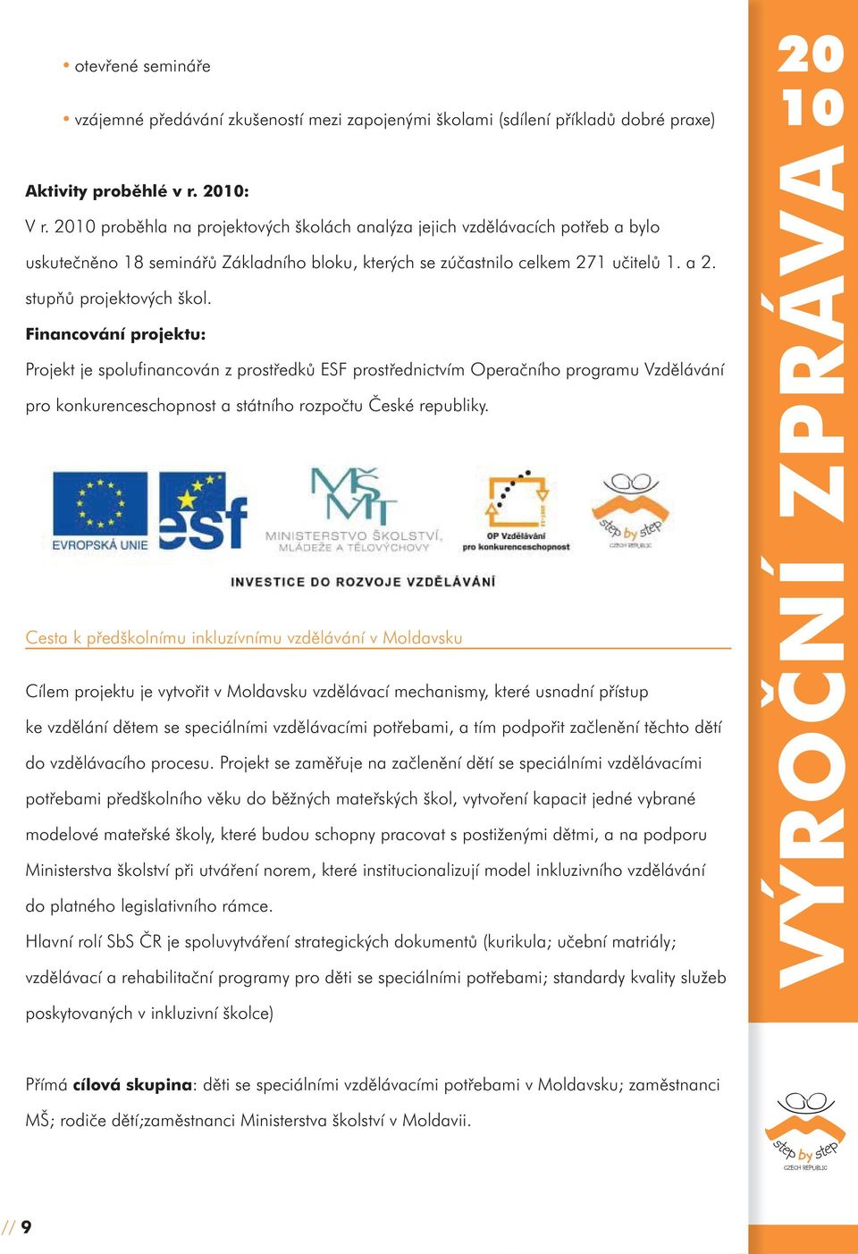 Financování projektu: Projekt je spolufinancován z prostředků ESF prostřednictvím Operačního programu Vzdělávání pro konkurenceschopnost a státního rozpočtu České republiky.