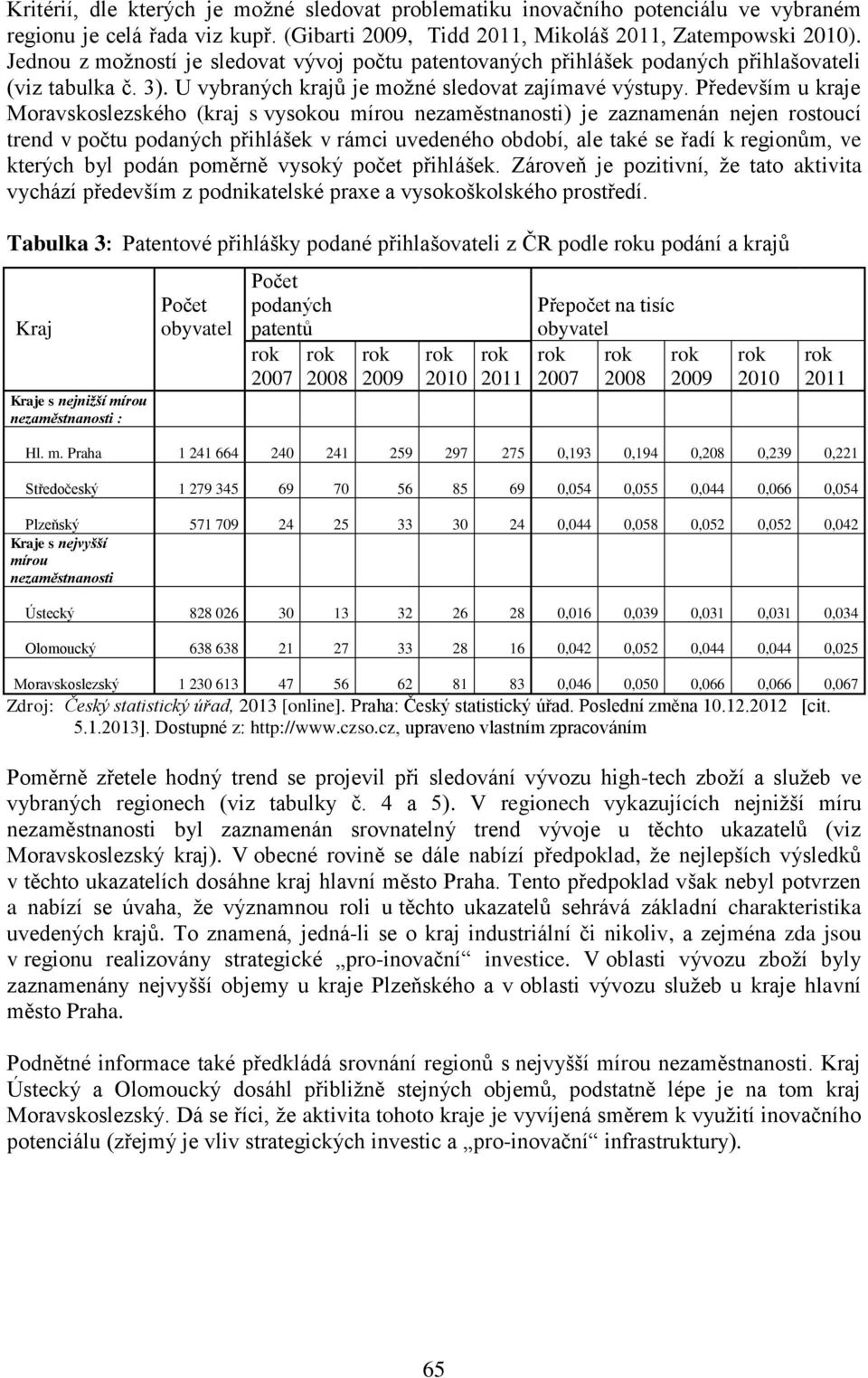 Především u kraje Moravskoslezského (kraj s vysokou mírou nezaměstnanosti) je zaznamenán nejen rostoucí trend v počtu podaných přihlášek v rámci uvedeného období, ale také se řadí k regionům, ve