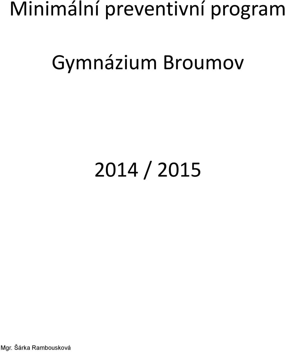 Gymnázium Broumov