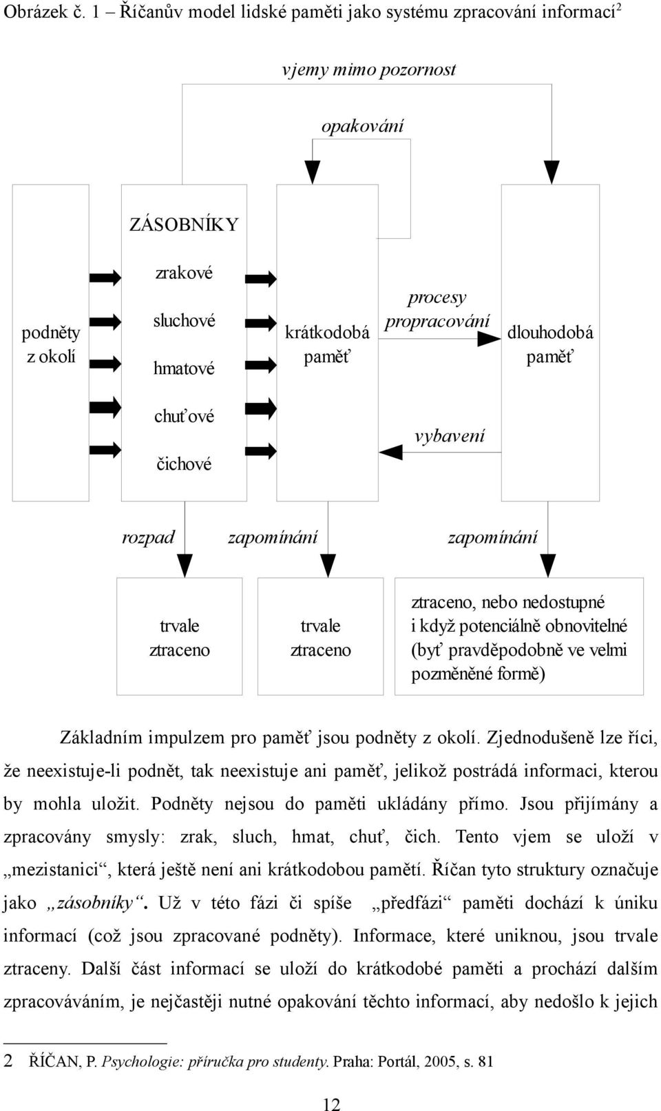 dlouhodobá paměť vybavení čichové rozpad trvale ztraceno zapomínání zapomínání trvale ztraceno ztraceno, nebo nedostupné i když potenciálně obnovitelné (byť pravděpodobně ve velmi pozměněné formě)