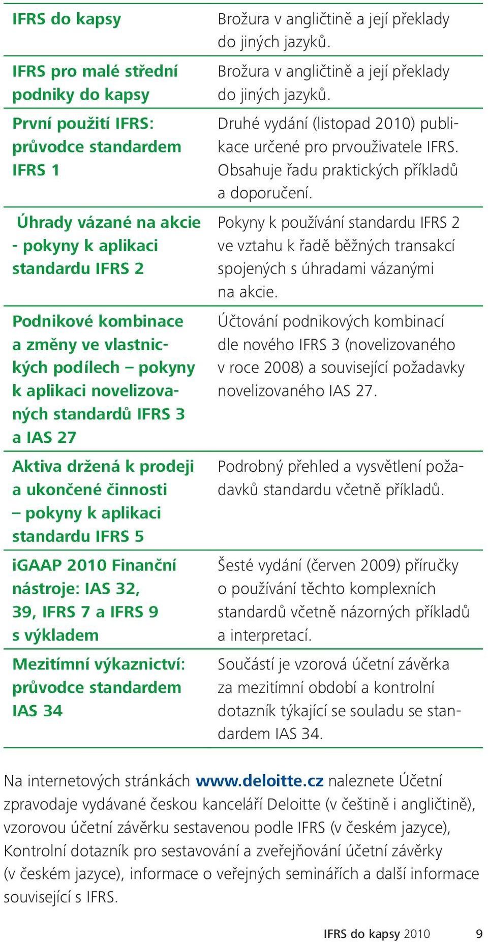 39, IFRS 7 a IFRS 9 s výkladem Mezitímní výkaznictví: průvodce standardem IAS 34 Brožura v angličtině a její překlady do jiných jazyků.