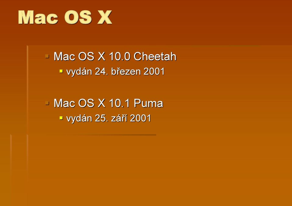 březen 2001 Mac OS X