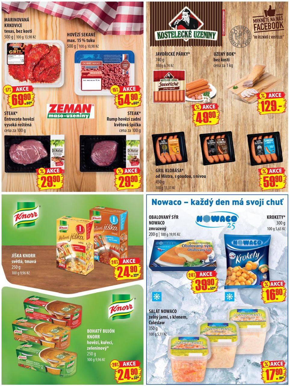 - % GRIL KLOBÁSA* od Mistra, s goudou, s nivou 450 g 5990.
