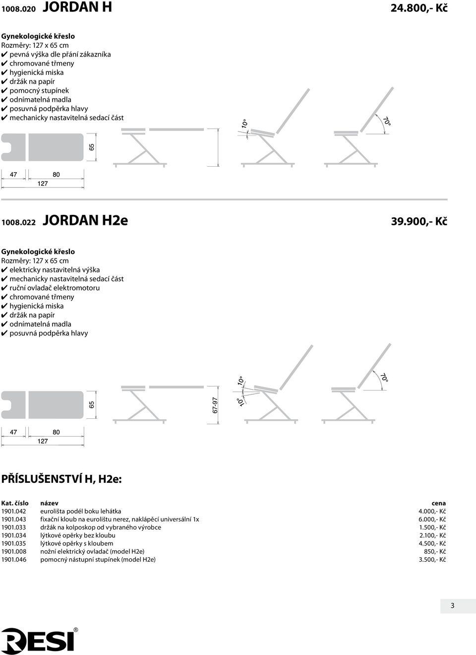 mechanicky nastavitelná sedací část 65 1008.022 JORDAN H2e 39.