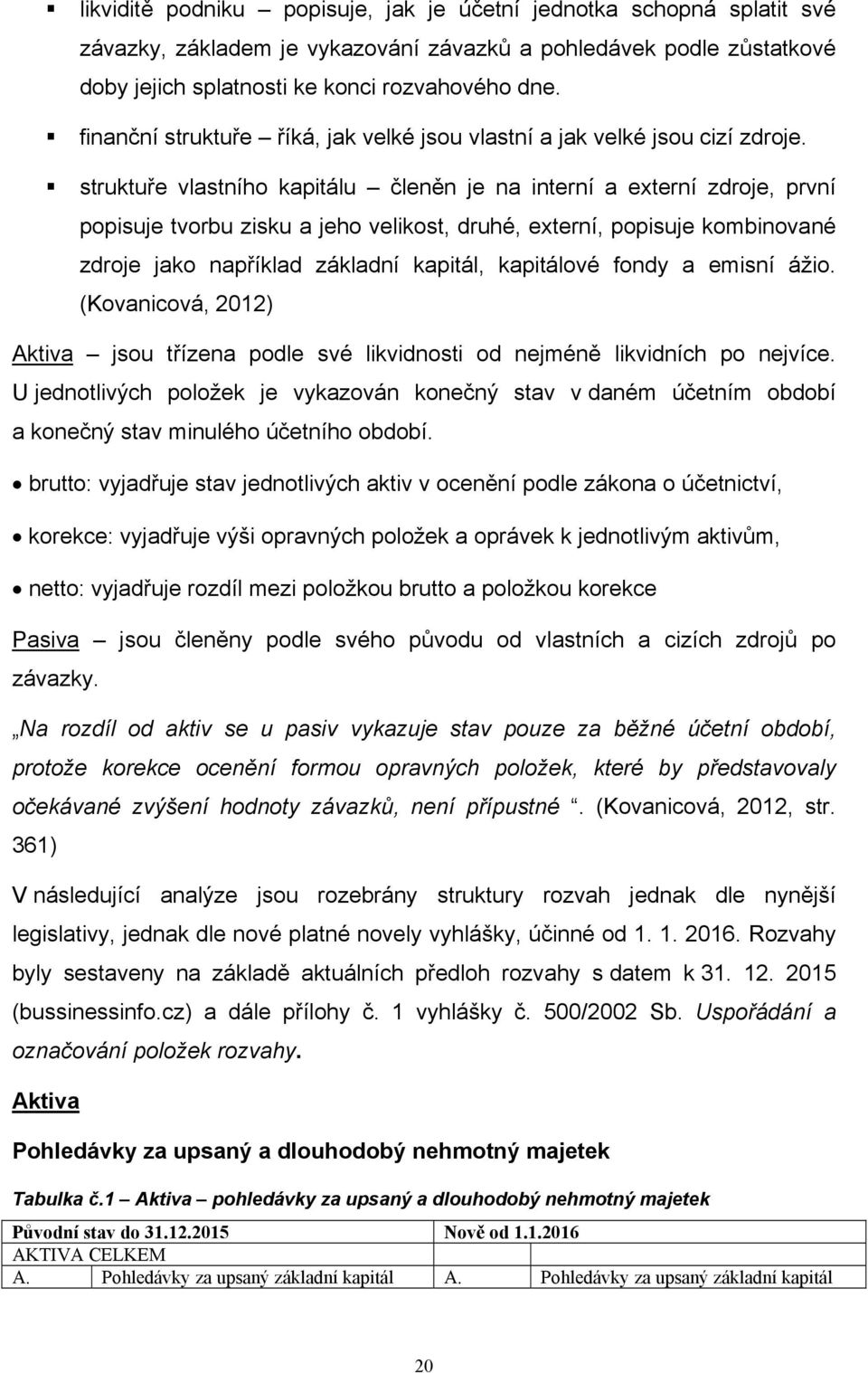 struktuře vlastního kapitálu členěn je na interní a externí zdroje, první popisuje tvorbu zisku a jeho velikost, druhé, externí, popisuje kombinované zdroje jako například základní kapitál,