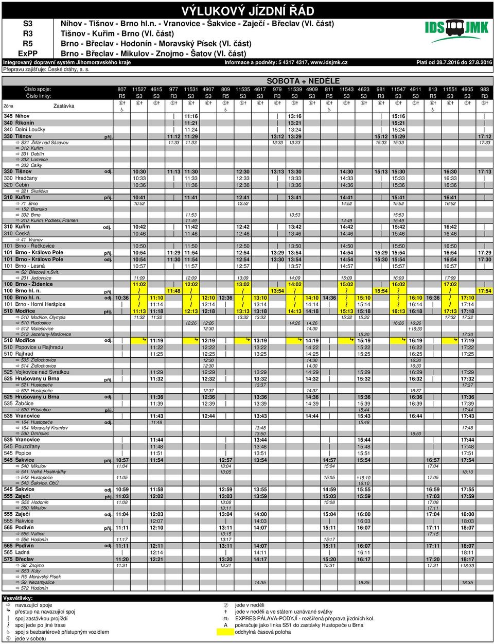 část) ±, Podlesí, Pramen ±, Olympia ± Moravský Písek SOBOTA + NEDĚLE 807 11527 4615 977 11531 4907 809 11535 4617 979 11539 4909 811 11543 4623 981 11547 4911 813 11551 4605 983 S3 S3 S3 S3 S3 S3 S3