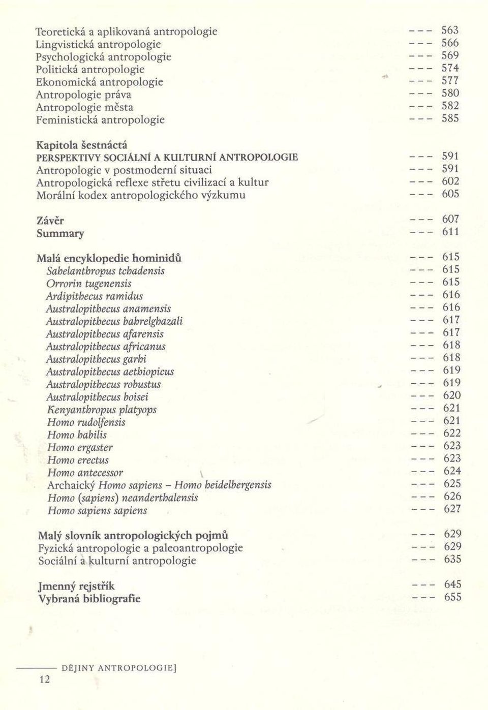 antropologického výzkumu Závěr Sum m ary M alá encyklopedie hom inidů Sahelanthropus tchadensis Orrorin tugenensis Ardipithecus ramidus Australopithecus anamensis Australopithecus bahrelghazali