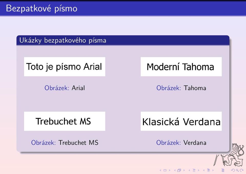 Arial Obrázek: Tahoma