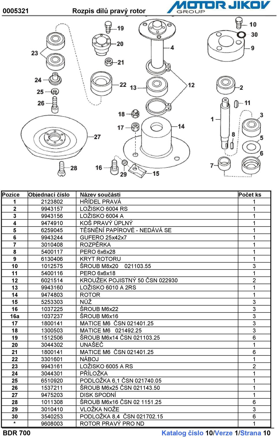 55 3 11 5400116 PERO 6x6x18 1 12 6021514 KROUŽEK POJISTNÝ 50 SN 022930 2 13 9943160 LOŽISKO 6010 A 2RS 1 14 9474803 ROTOR 1 15 5253303 N Ž 3 16 1037225 ŠROUB M6x22 3 16a 1037237 ŠROUB M6x16 3 17