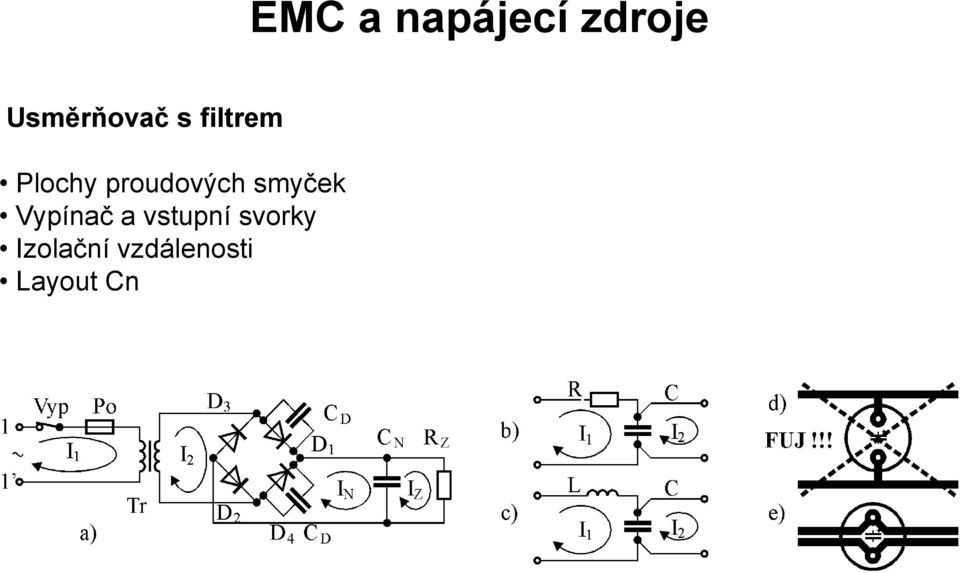 proudových smyček Vypínač a