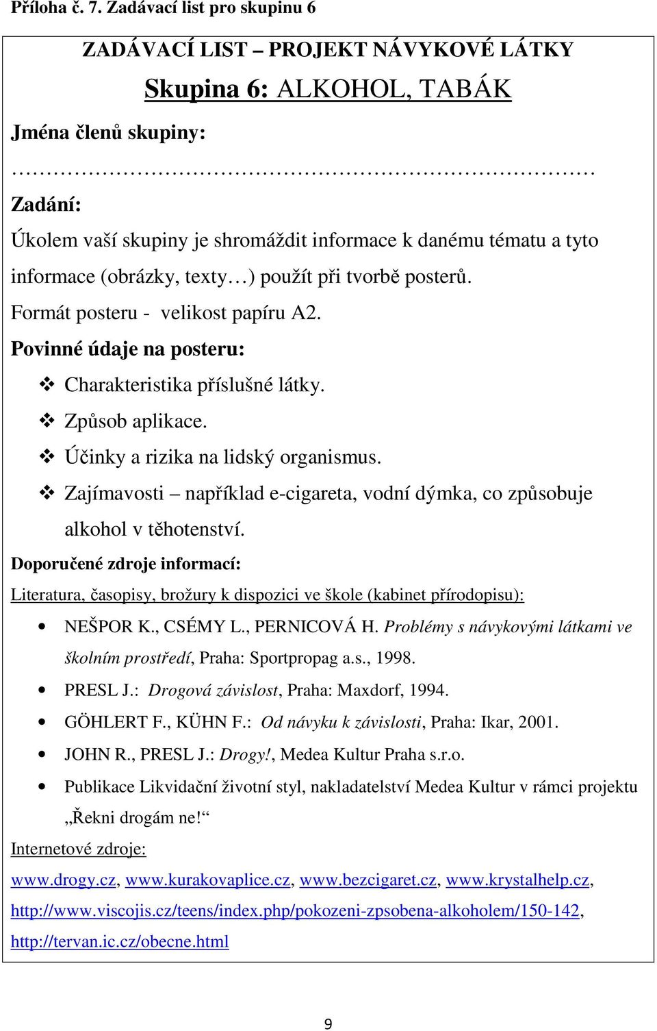 alkohol v těhotenství. NEŠPOR K., CSÉMY L., PERNICOVÁ H. Problémy s návykovými látkami ve školním prostředí, Praha: Sportpropag a.s., 1998.