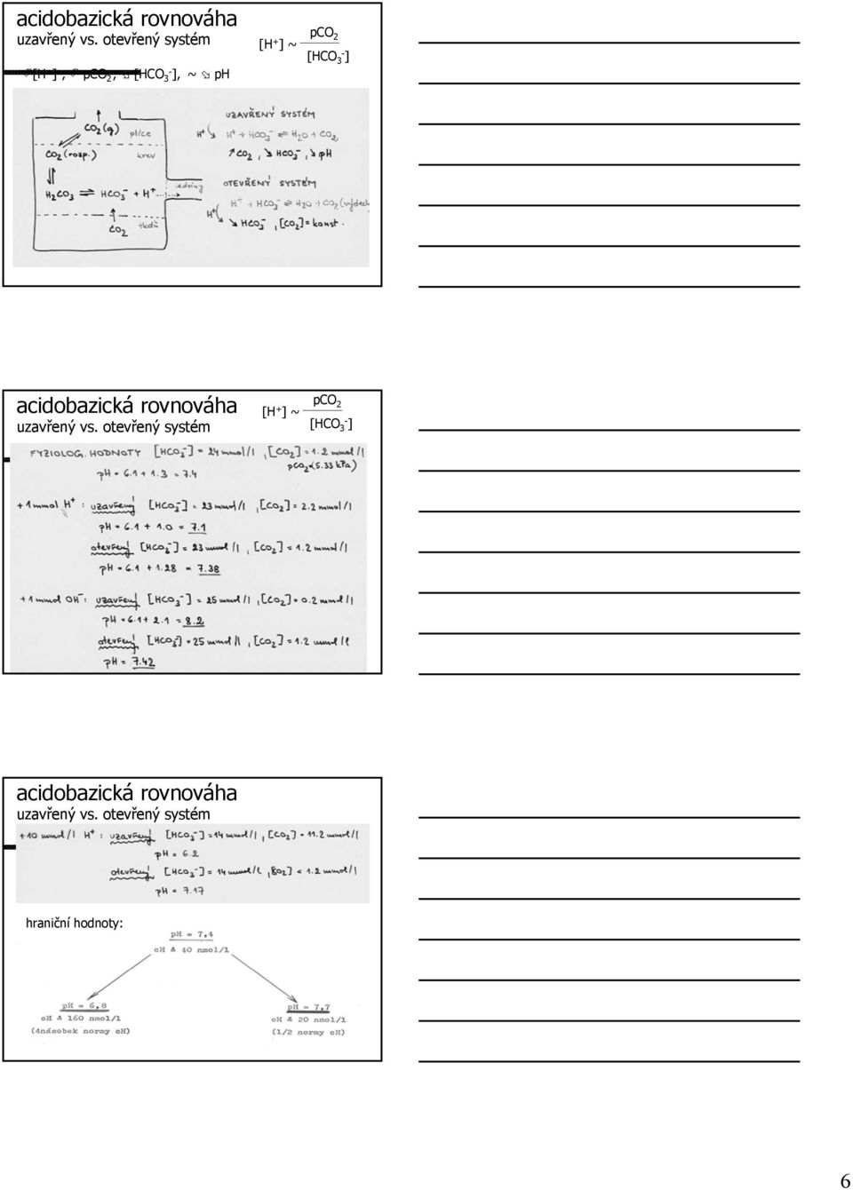 [HCO 3- ] acidobazická rovnováha pco 2 [H + ] ~ uzavřený vs.