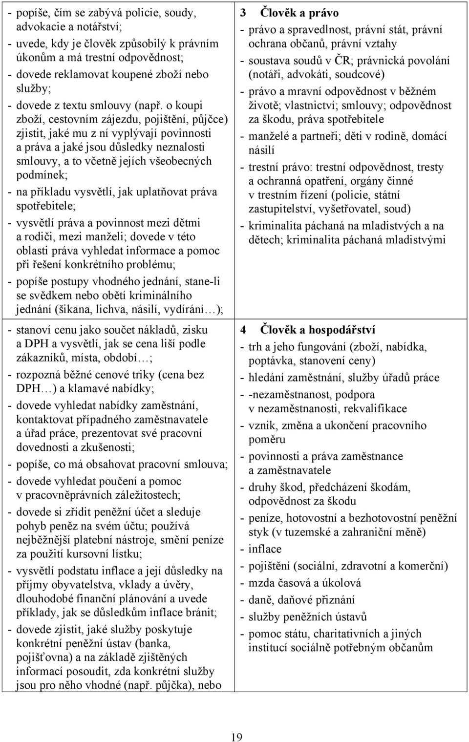 o koupi zboží, cestovním zájezdu, pojištění, půjčce) zjistit, jaké mu z ní vyplývají povinnosti a práva a jaké jsou důsledky neznalosti smlouvy, a to včetně jejích všeobecných podmínek; - na příkladu