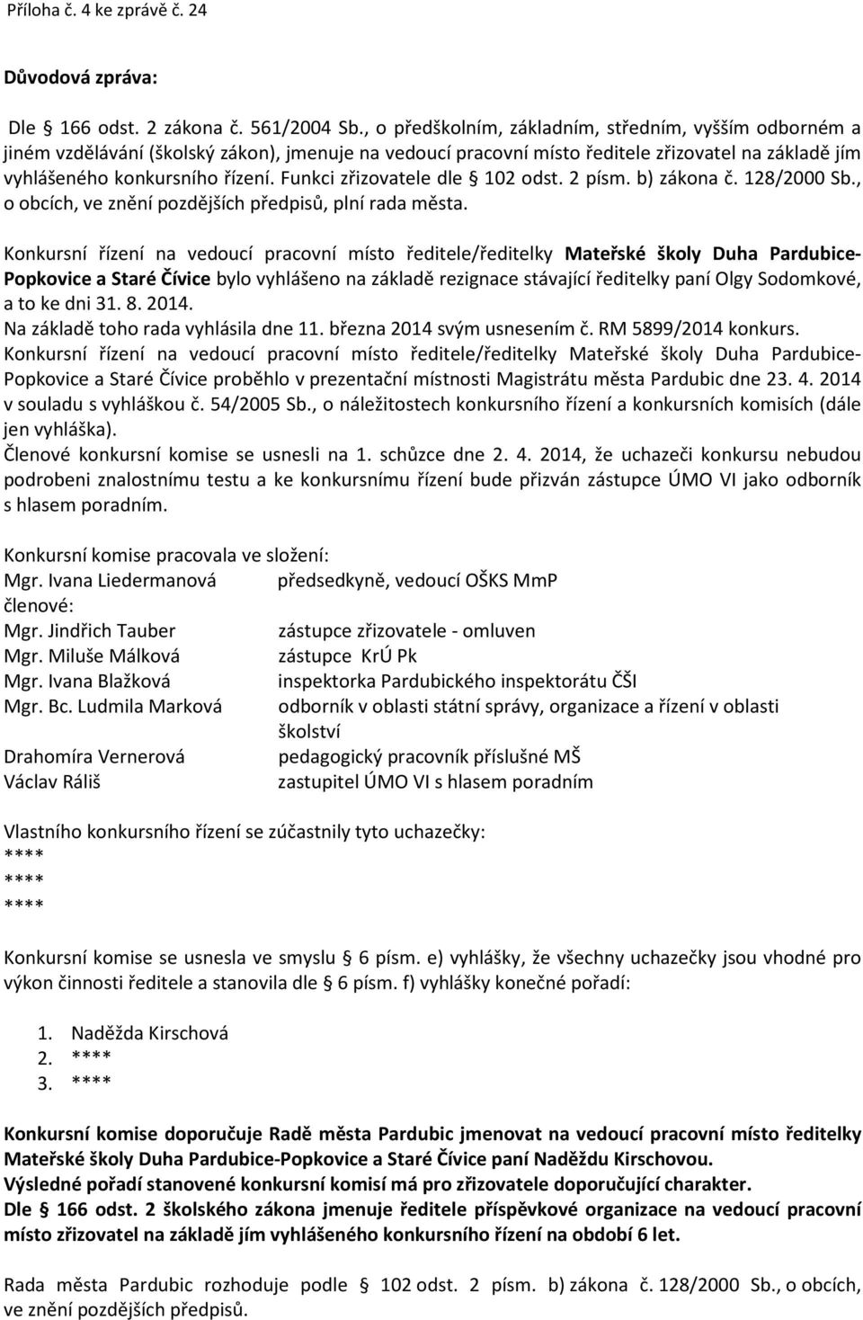 to ke dni 31. 8. 2014. Na základě toho rada vyhlásila dne 11.