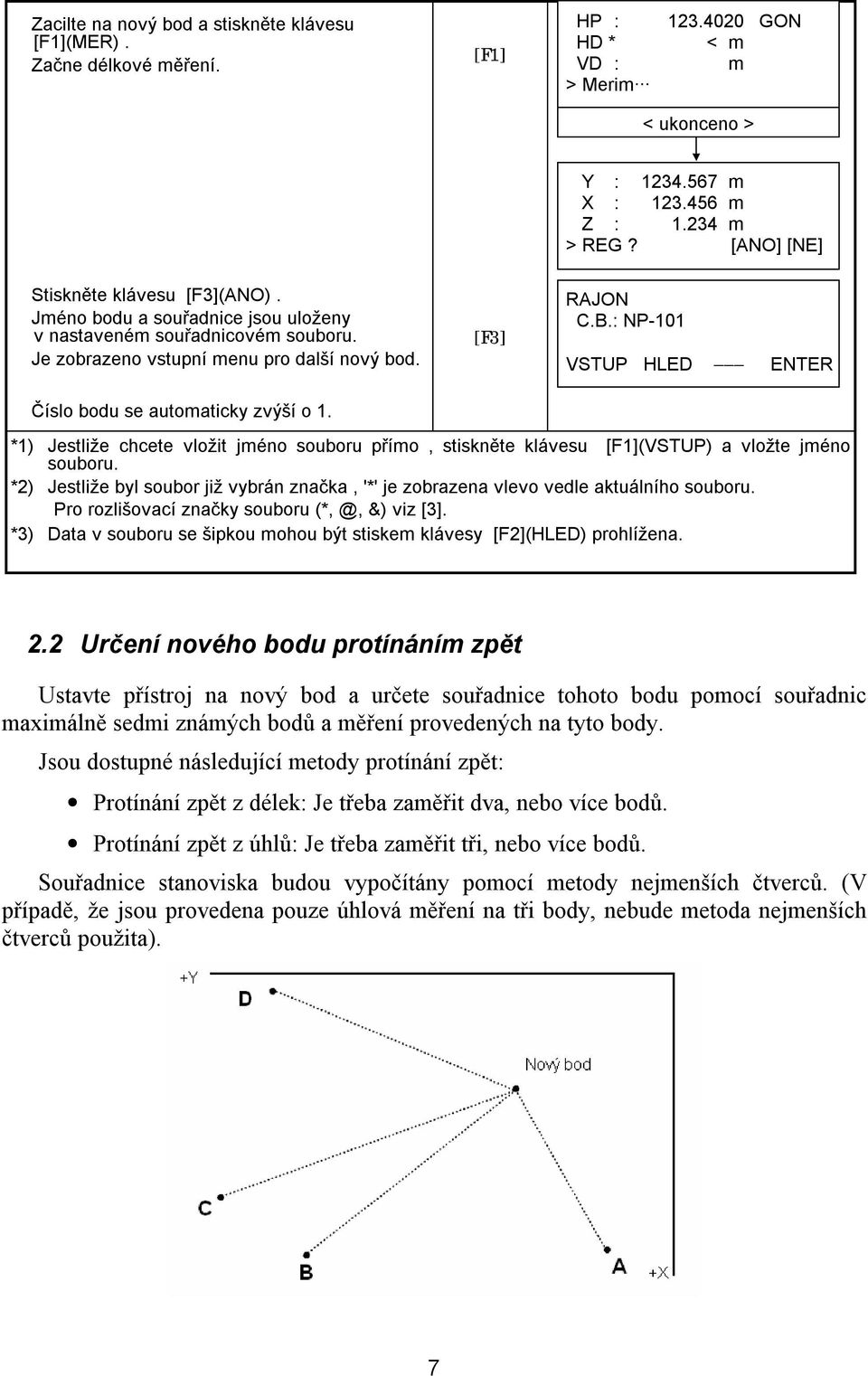 [F3] RAJON NP-101 VSTUP HLED ENTER *1) Jestliže chcete vložit jméno souboru přímo, stiskněte klávesu (VSTUP) a vložte jméno souboru.