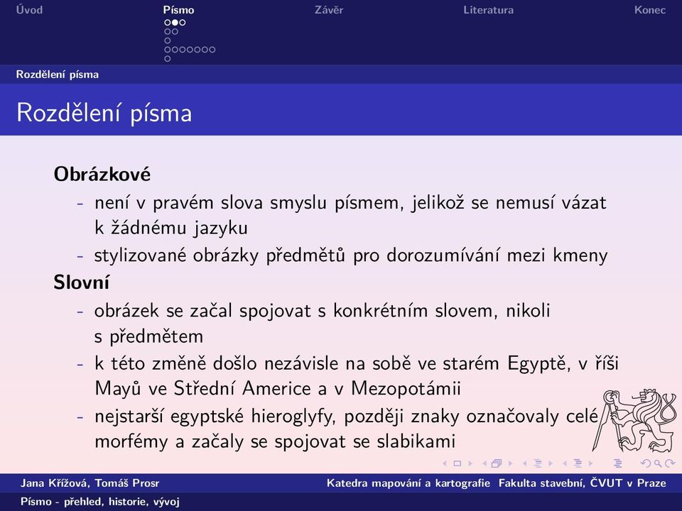 slovem, nikoli s předmětem - k této změně došlo nezávisle na sobě ve starém Egyptě, v říši Mayů ve Střední Americe