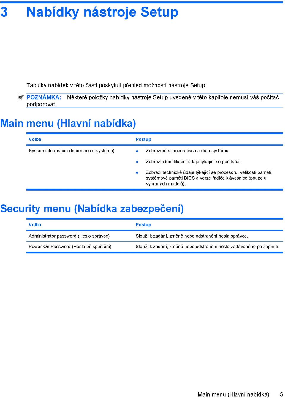 systému. Zobrazí identifikační údaje týkající se počítače.