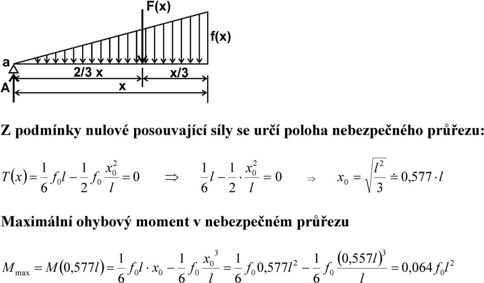 577 6 6 imání ohyový moment v