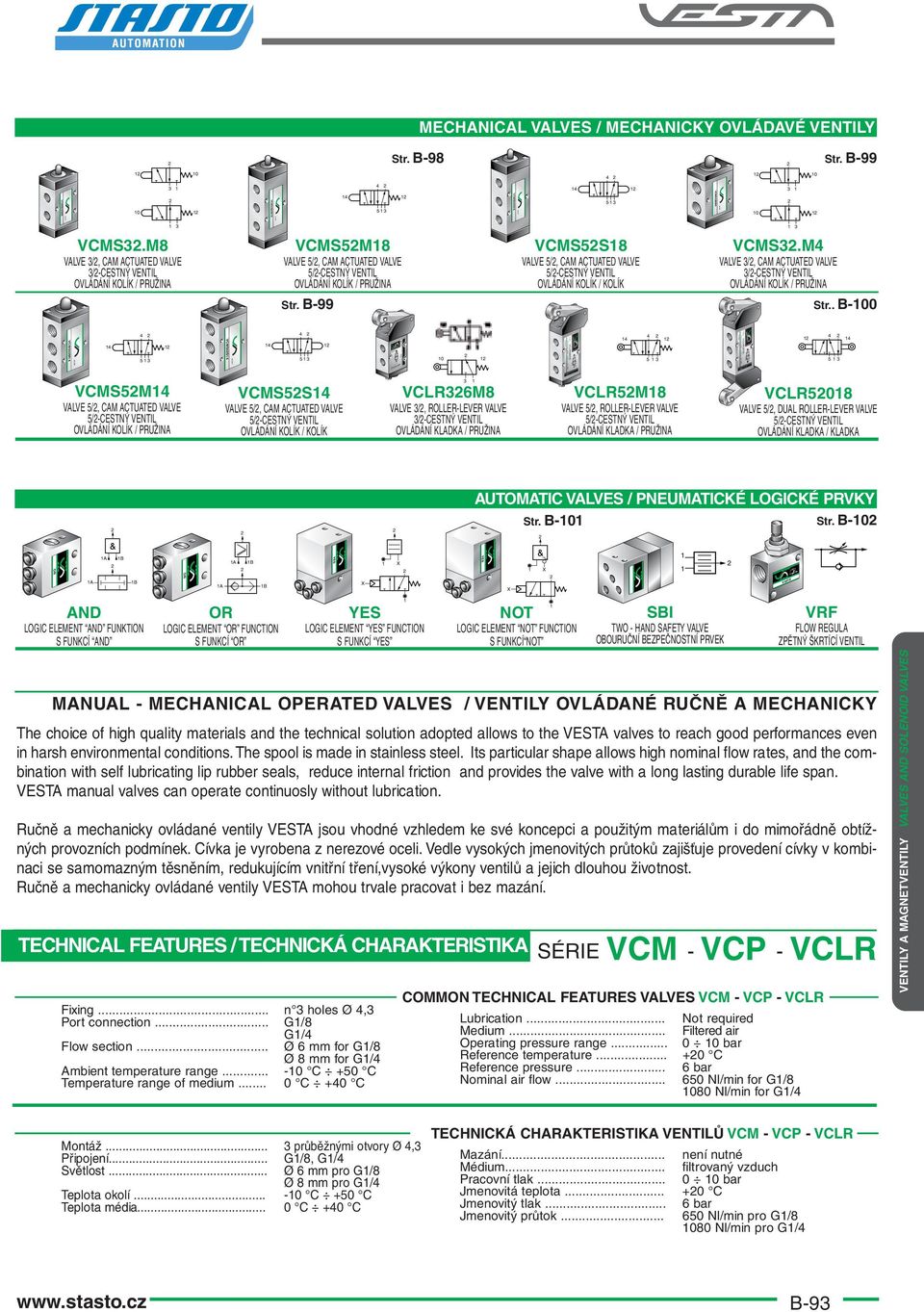 B-99 VCMS5S8 VALVE 5/, CAM ACTUATED VALVE 5/-CESTNÝ VENTIL OVLÁDÁNÍ KOLÍK / KOLÍK VCMS.M VALVE /, CAM ACTUATED VALVE /-CESTNÝ VENTIL OVLÁDÁNÍ KOLÍK / PRUŽINA Str.