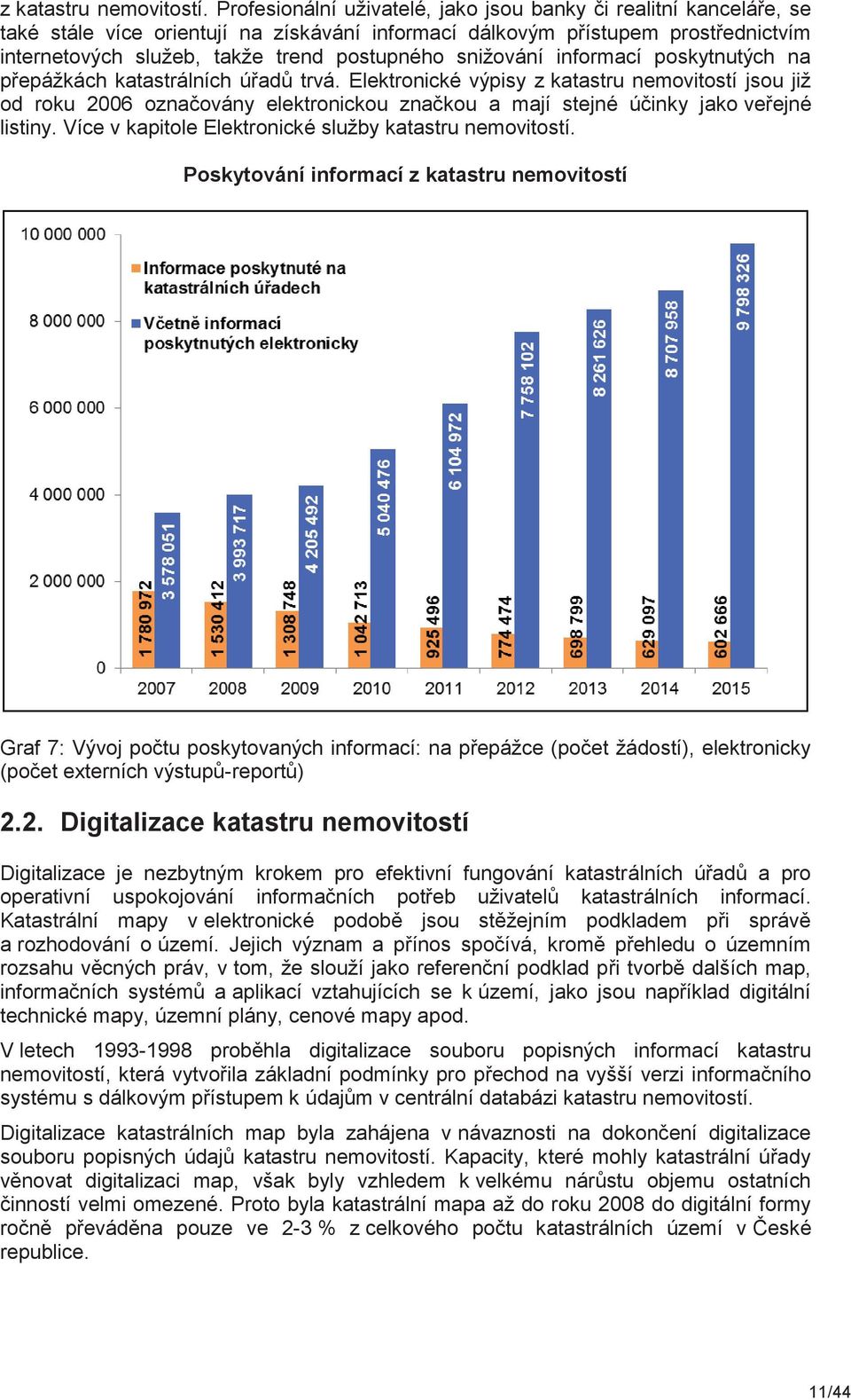 snižování informací poskytnutých na přepážkách katastrálních úřadů trvá.