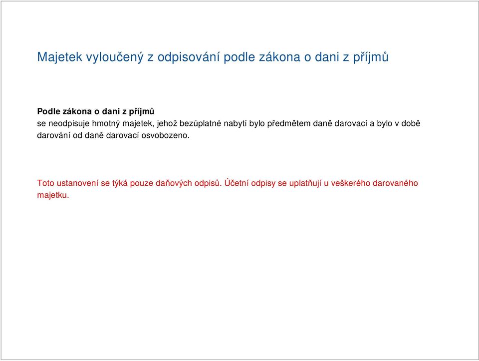 darovací a bylo v době darování od daně darovací osvobozeno.