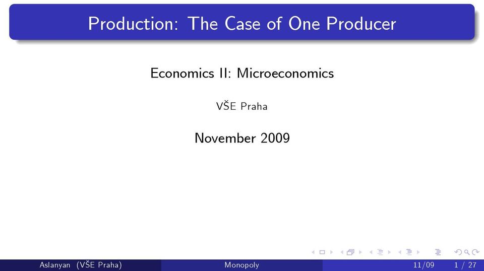 Microeconomics VŠE Praha