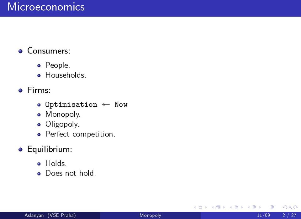 Oligopoly. Perfect competition.