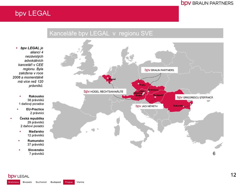 Rakousko 38 právníků 1 daňový poradce EU-Practice 2 právníci Česká republika 29