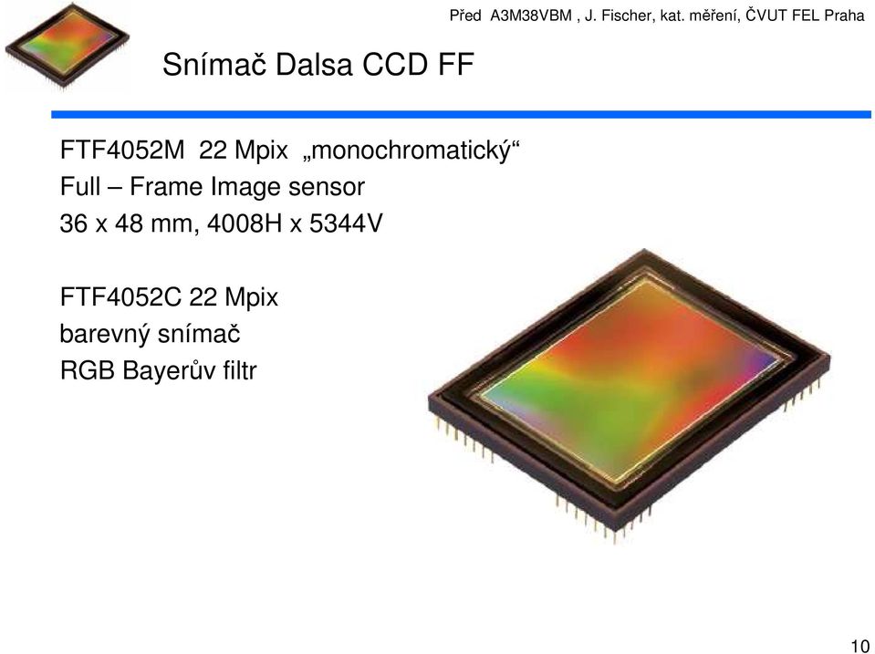 monochromatický Full Frame Image sensor 36 x 48 mm