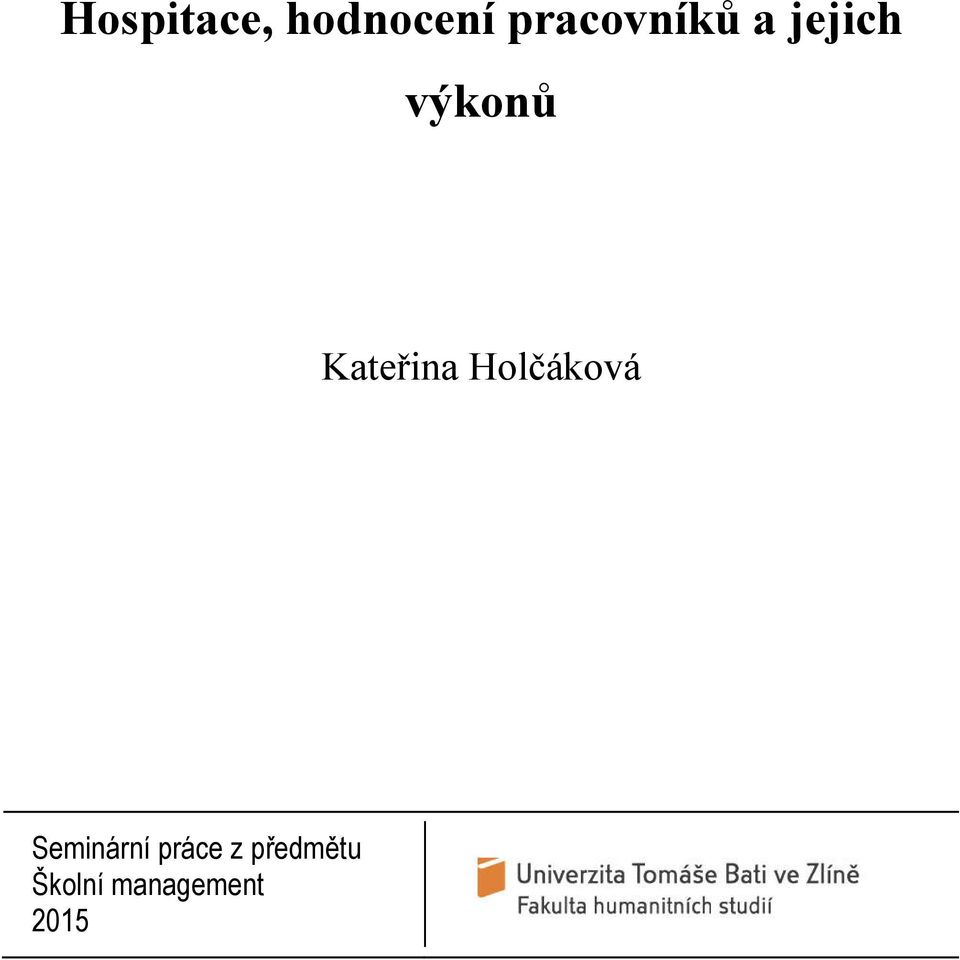 Kateřina Holčáková Seminární