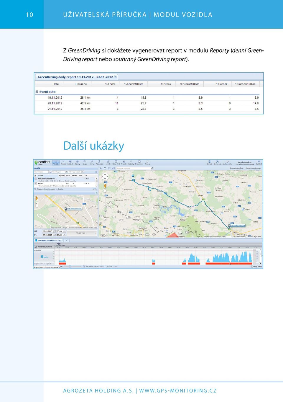 v modulu Reporty (denní Green- Driving