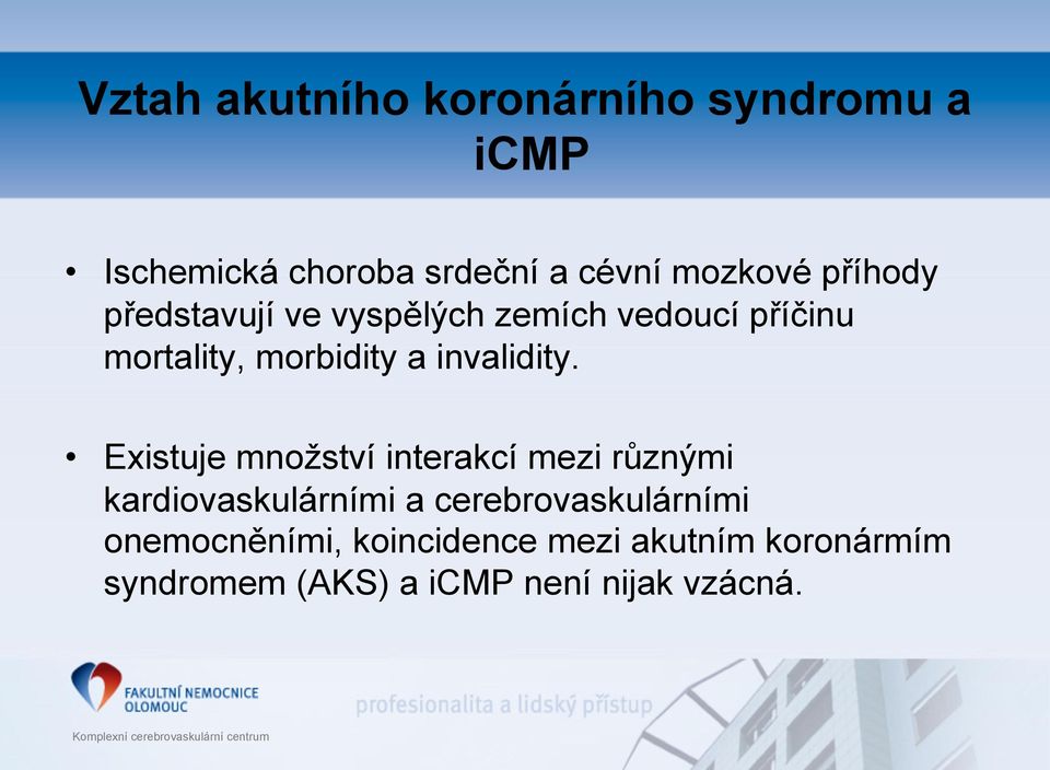 Existuje množství interakcí mezi různými kardiovaskulárními a cerebrovaskulárními onemocněními,