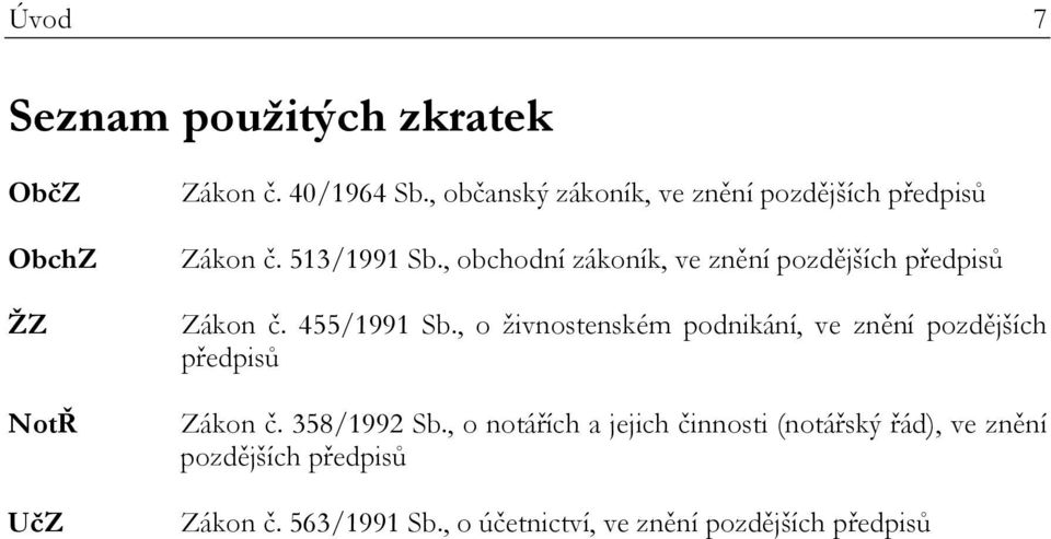 , obchodní zákoník, ve znění pozdějších předpisů Zákon č. 455/1991 Sb.