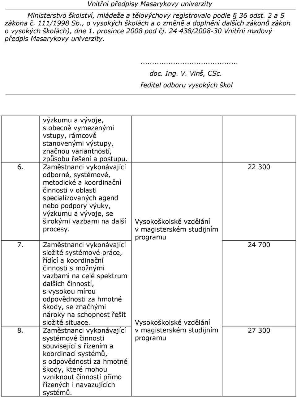 Zaměstnanci vykonávající složité systémové práce, řídící a koordinační činnosti s možnými vazbami na celé spektrum dalších činností, s vysokou mírou odpovědnosti za hmotné škody, se značnými nároky