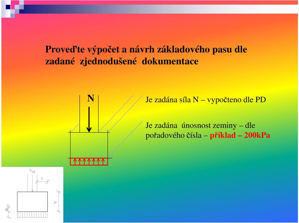 zadána síla N vypočteno dle PD Je zadána