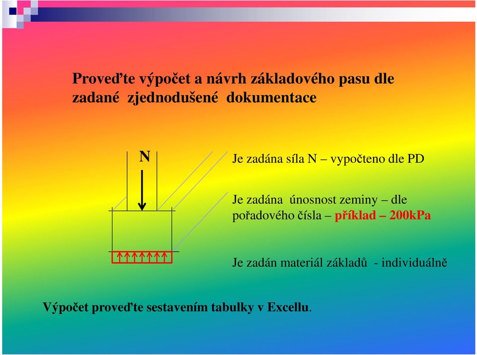 únosnost zeminy dle pořadového čísla příklad 200kPa Je zadán