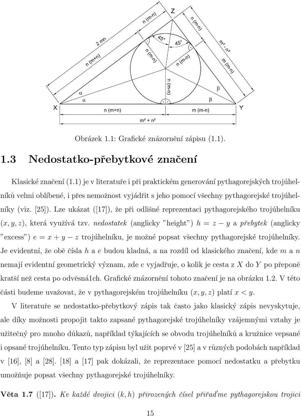 Lze ukázat ([17]), že při odlišné reprezentaci pythagorejského trojúhelníku (x, y, z), která využívá tzv.