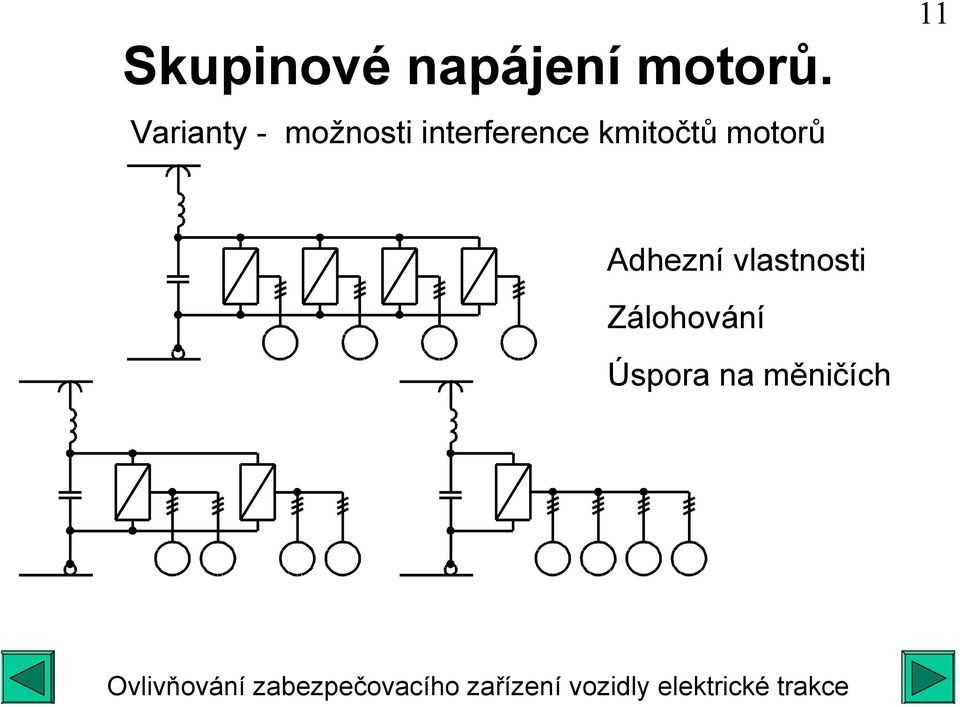 interference kmitočtů motorů